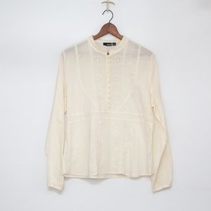 a.n.a. a new approach white prairie blouse size XL